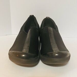 Easy Spirit E360 Masie Black Leather and Fabric Flats Women's 7.5M